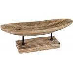 Kobe Show Tray Natural L 50x17x15 cm ovale houten schaal op standaard